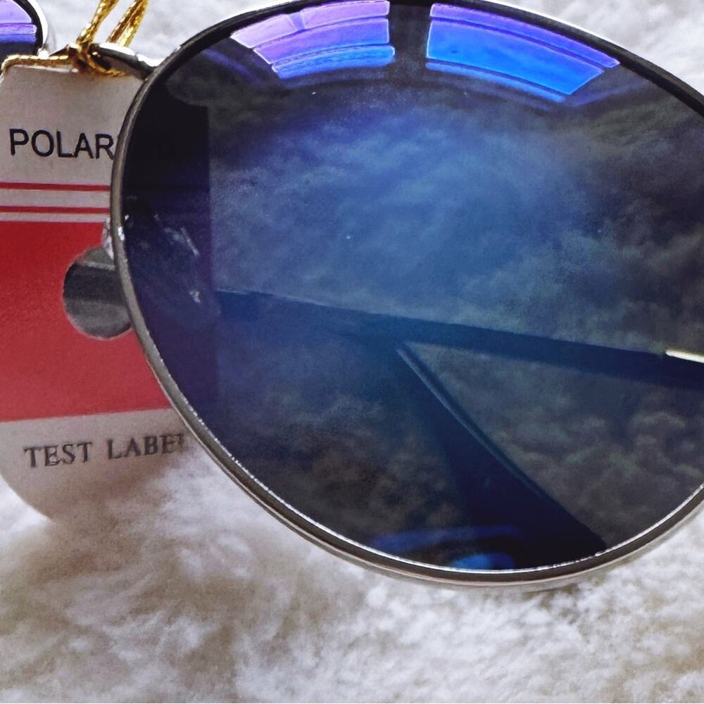 Felix Blue w/Silver Rim Mirrored Sunglasses - Picture 3 of 14